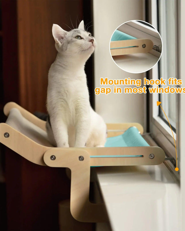 Sturdy Cat Window Perch Wooden Assembly