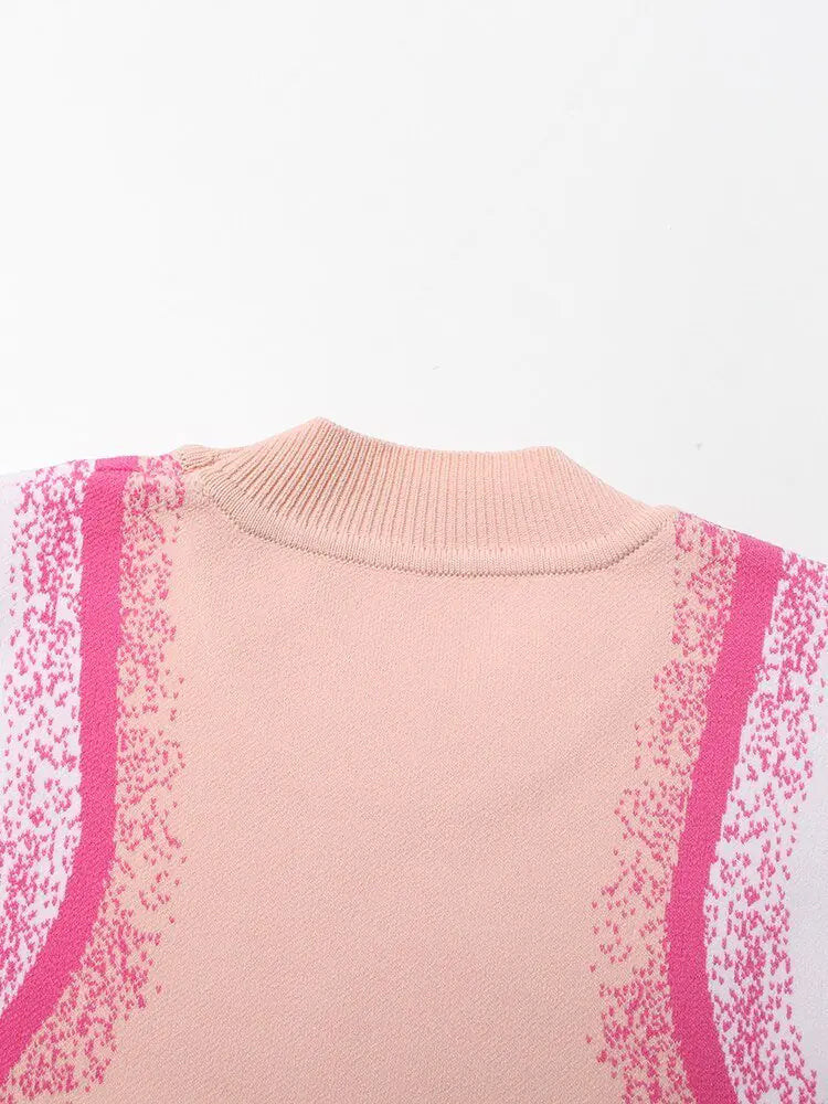 Pink Asymmetrical Knit Dress