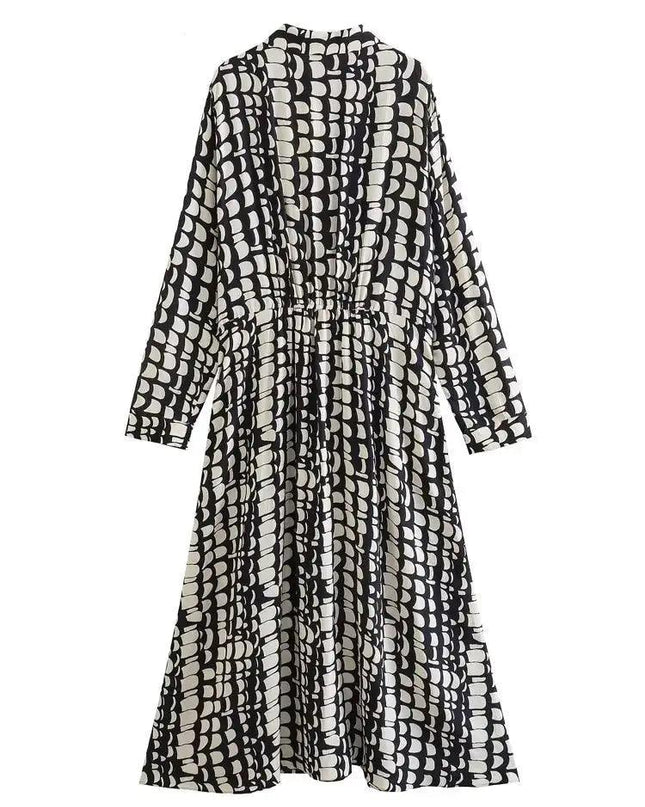 Elastic Waist Printed Dress