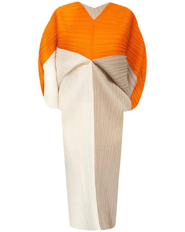 Tri-Color Contrast Dress