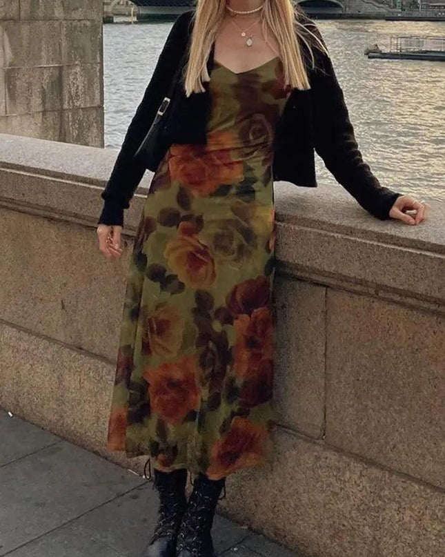 Floral Vintage Midi Dress