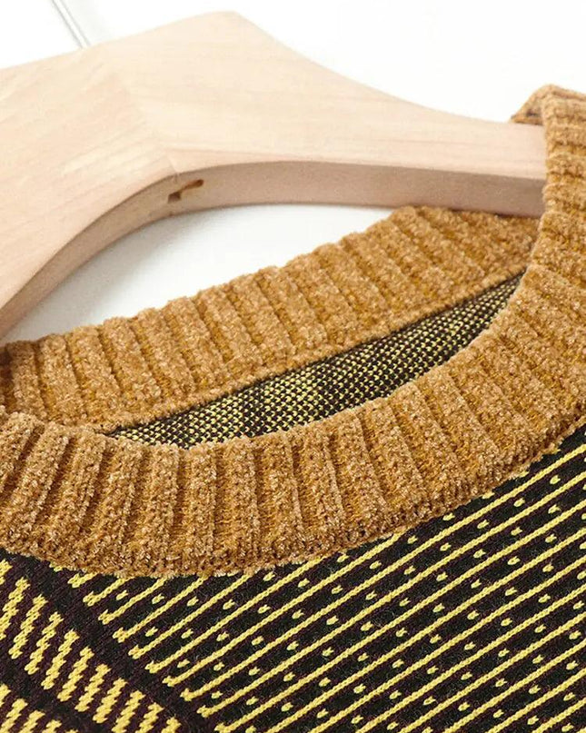 Tassel Patchwork Knit Sweater