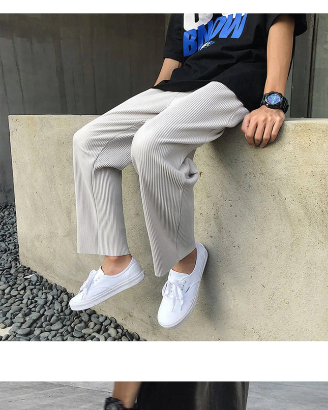 Pleated Straight Pants