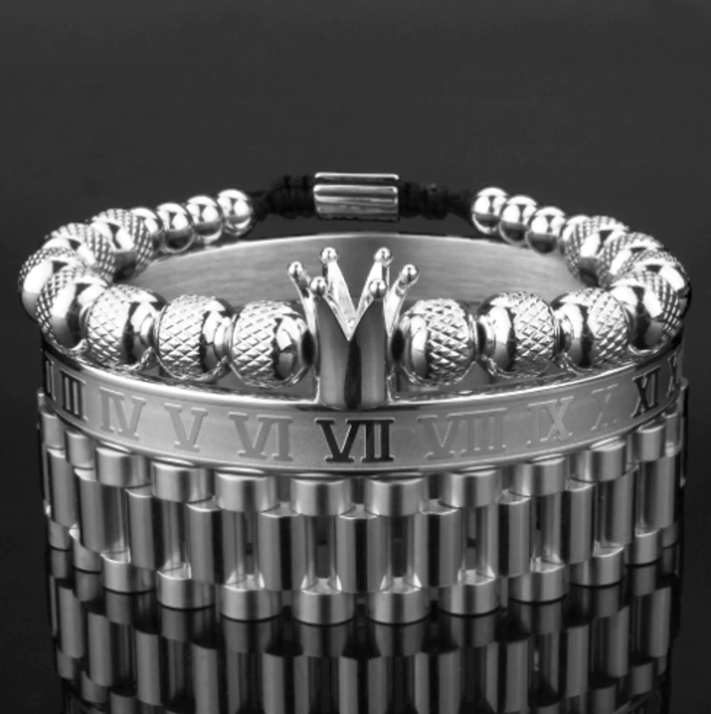 Luxury Crown Roman Numeral Bracelet Band