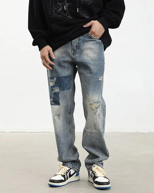 Men's Ripped Retro Loose Jeans