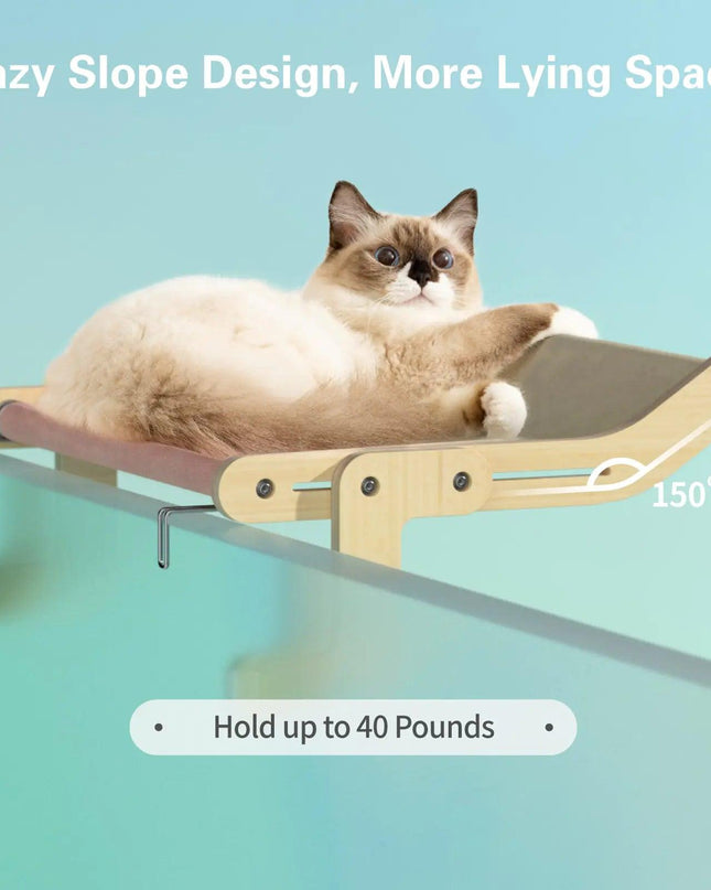 Sturdy Cat Window Perch Wooden Assembly