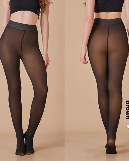 Sheer Fleece-Lined Leggings