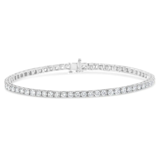 IGI Certified Diamond 14K White Gold Classic 7” Tennis Bracelet - Choice of Carat Weights