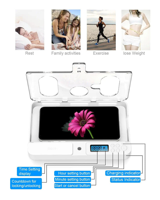 Portable Smart Timer Phone Locker Box