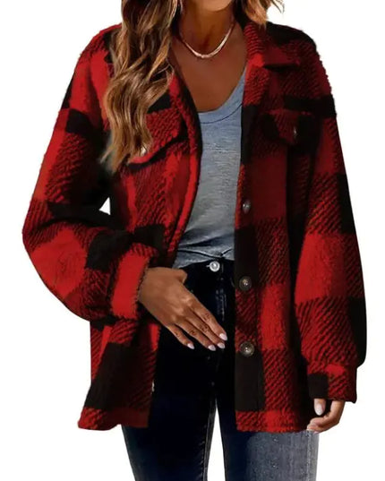 Plush Plaid Women's Jacket