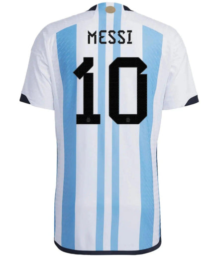 Messi #10 Premium Soccer 2022 Argentina World Cup Champions - Home Jersey by Adidas