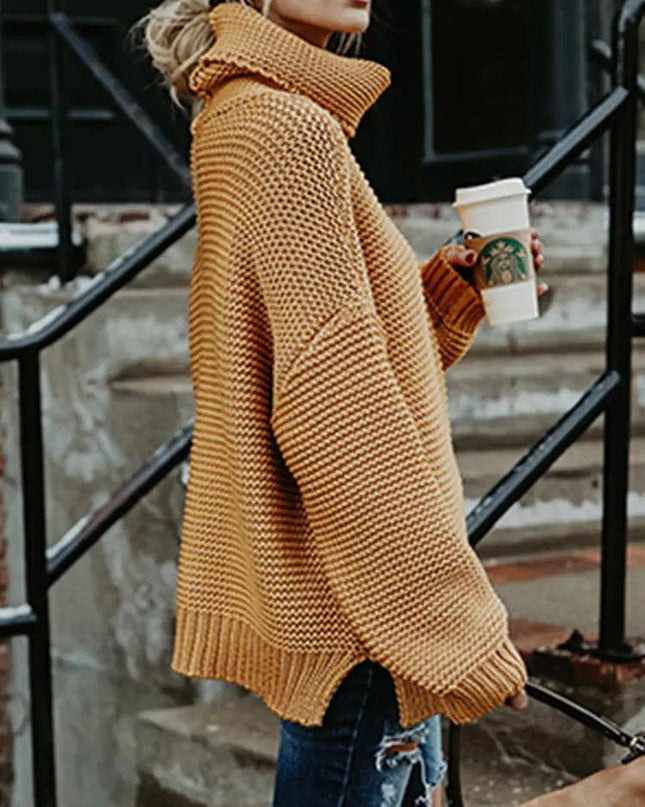 Warm Knitted Turtleneck Sweater Women