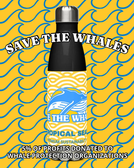 Save the Whales Stainless Steel Water Bottle