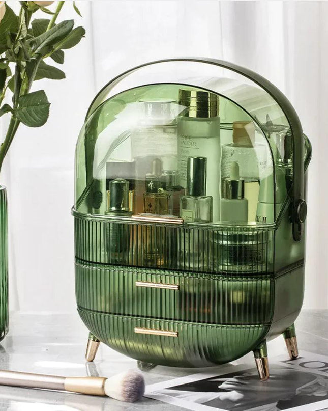 Large Capacity Dustproof Transparent Cosmetic Organizer Box for Desktop