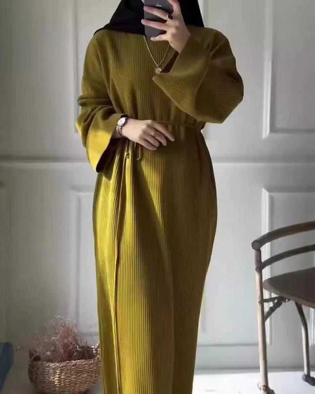 Women's Casual Knit Dress with Lace-Up