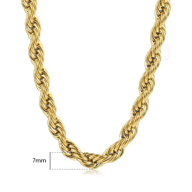 Twisted Rope Link Chain Necklace