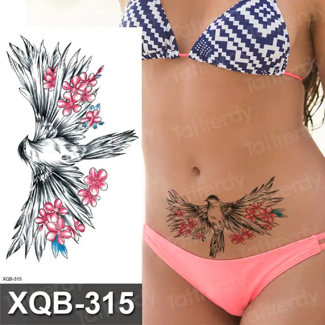 Rose Sticker Flower Belly Body Tattooo