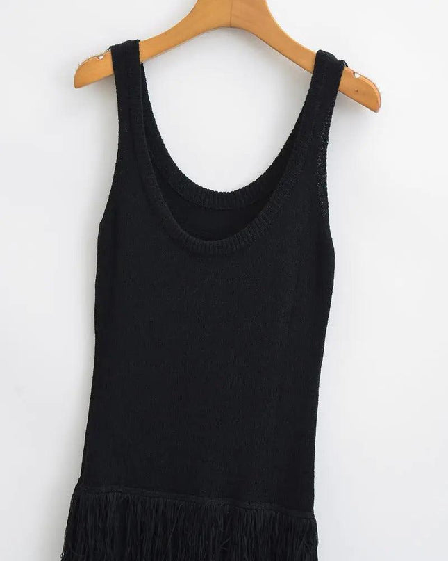 Tiered Tassel Knit Dress