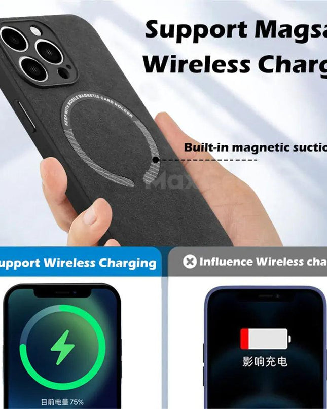 Suede Leather Magnetic Case for iPhone (Magsafe)