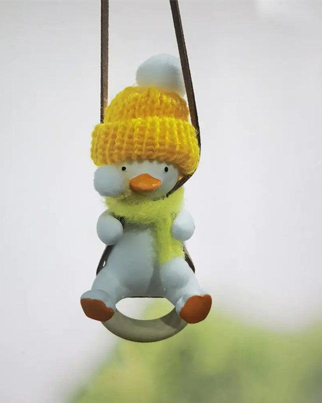 Cool Knit Cap Duck Car Pendant
