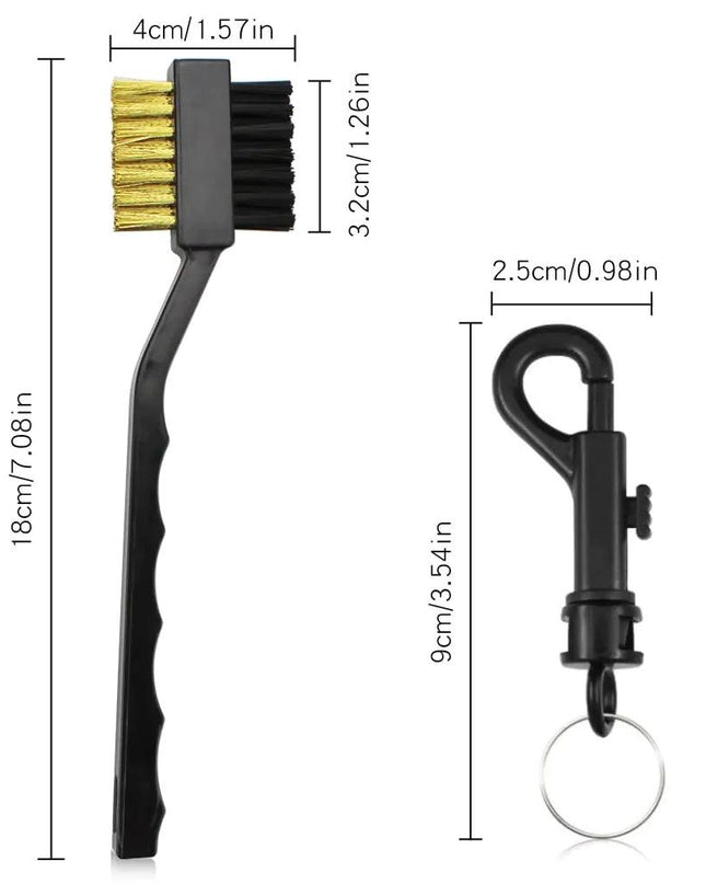 Golf Cleaning Brush For Club With Carabiner Groove Sharpene