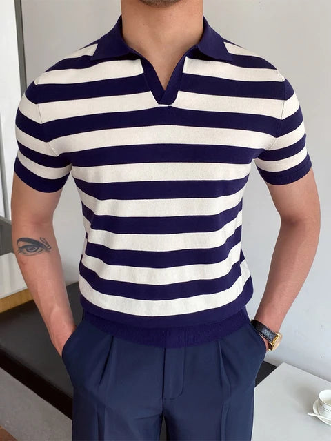 Summer Men Fashion Polo Shirts Short Sleeve