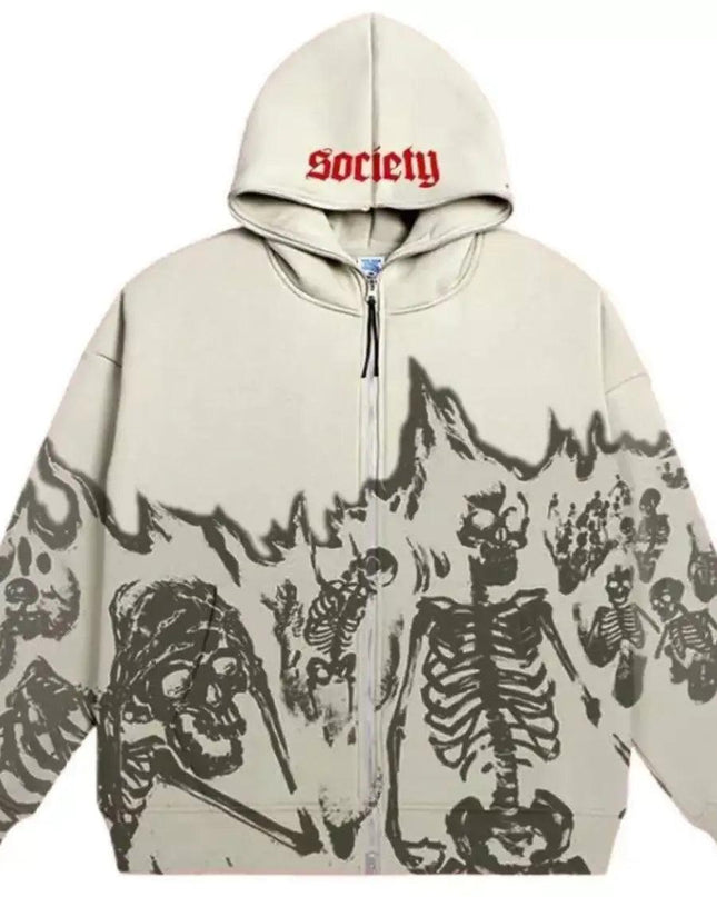 New Y2K hoodie skull coat