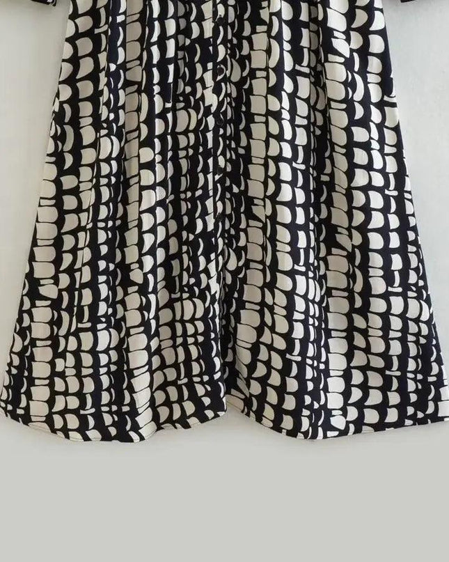 Elastic Waist Printed Dress