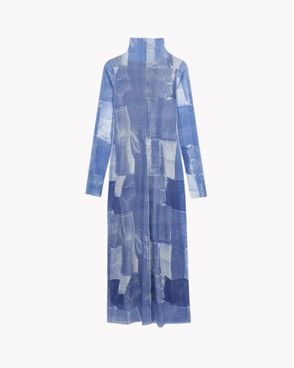 Vintage Denim Mesh Dress