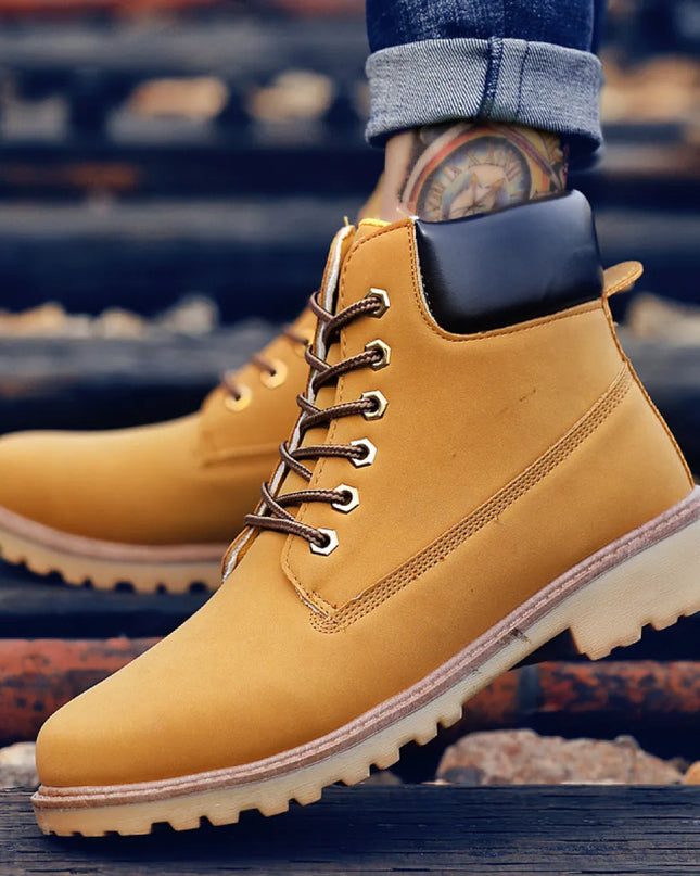 Men's PU Leather High-Top Snow Boots