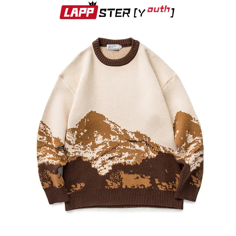 LAPPSTER-Youth Men Harajuku Moutain Winter Sweater