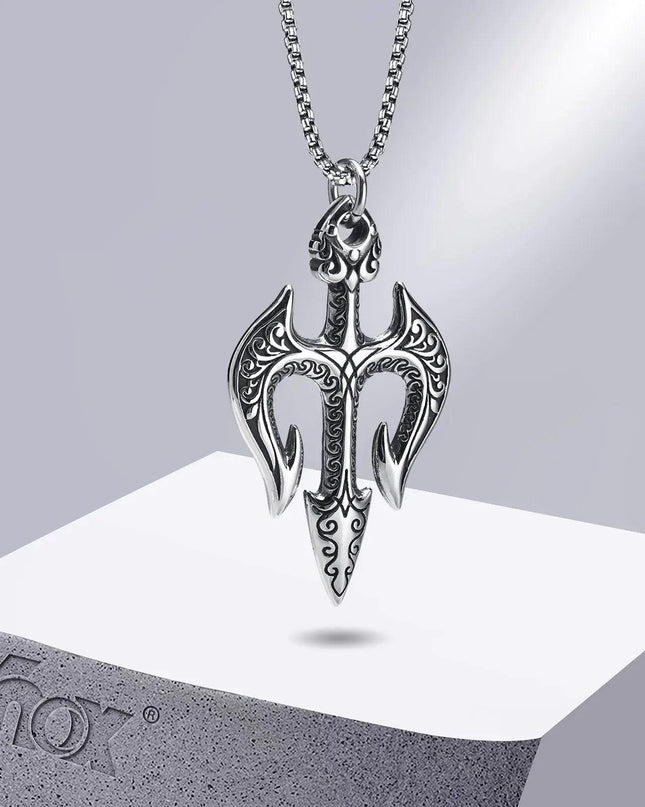 Vnox Men's Stylish Poseidon Trident Necklace
