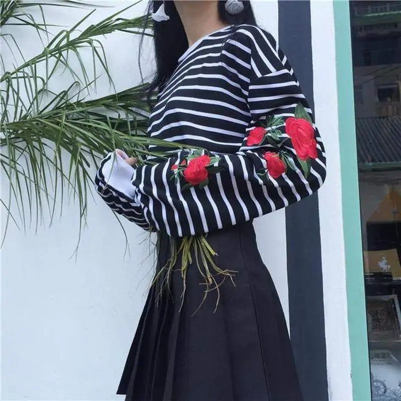 Striped Flower Bomb Sweater