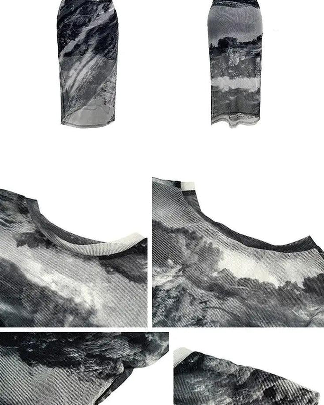 Cap Sleeve Mesh Dress