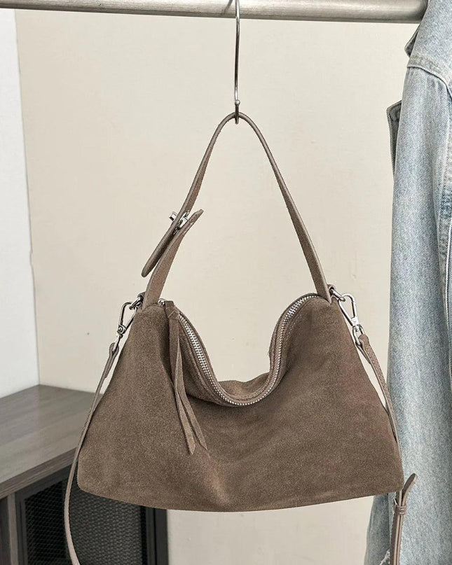 Women's Large Suede Shoulder Bag