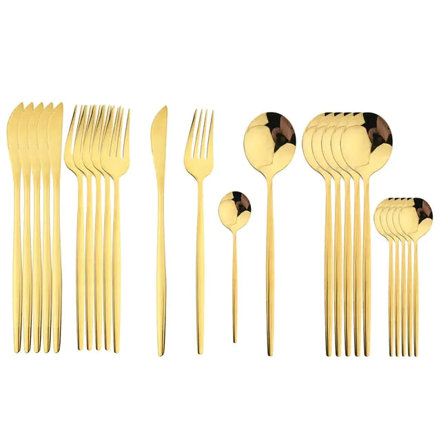 24Pcs Stainless Steel Cutlery Set