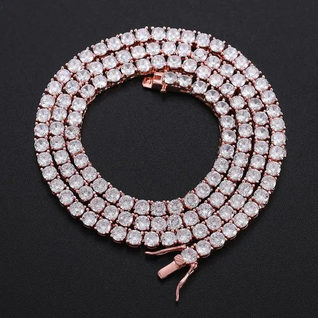 Cubic Zirconia Tennis Link Chain