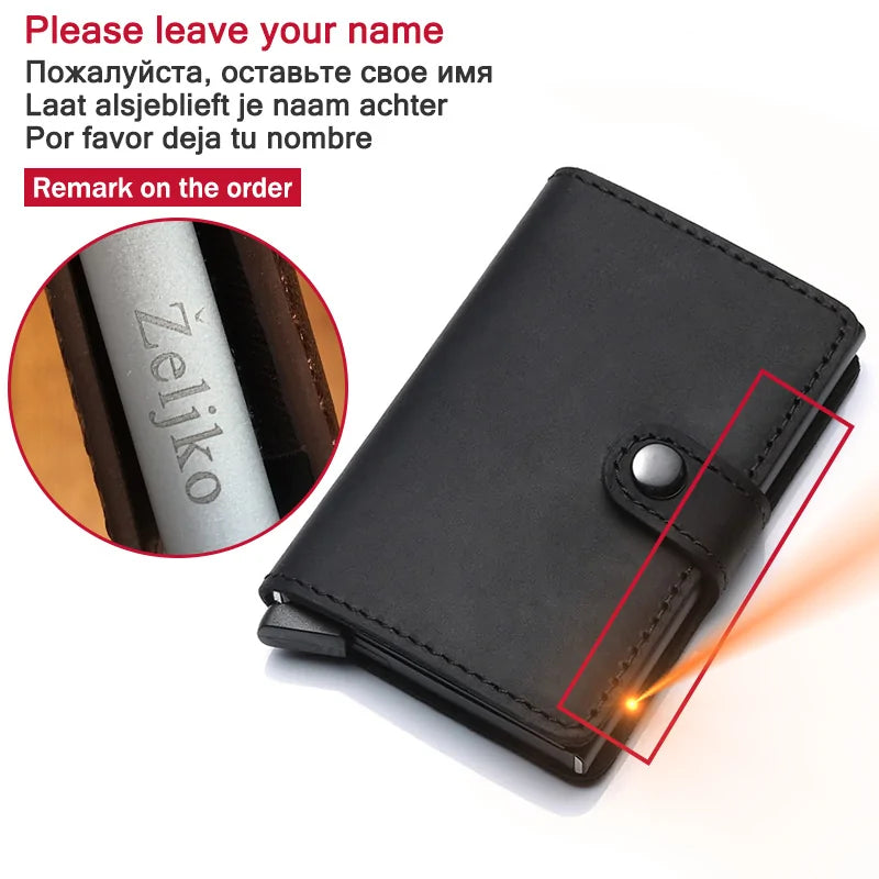 RFID Blocking Wallet ID Card Holder