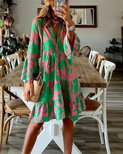 Boho Vacation Shirt Dress