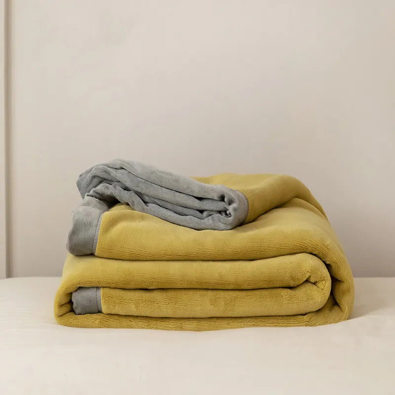 Simple Japanese Style Plain Milk Velvet Casual Blanket