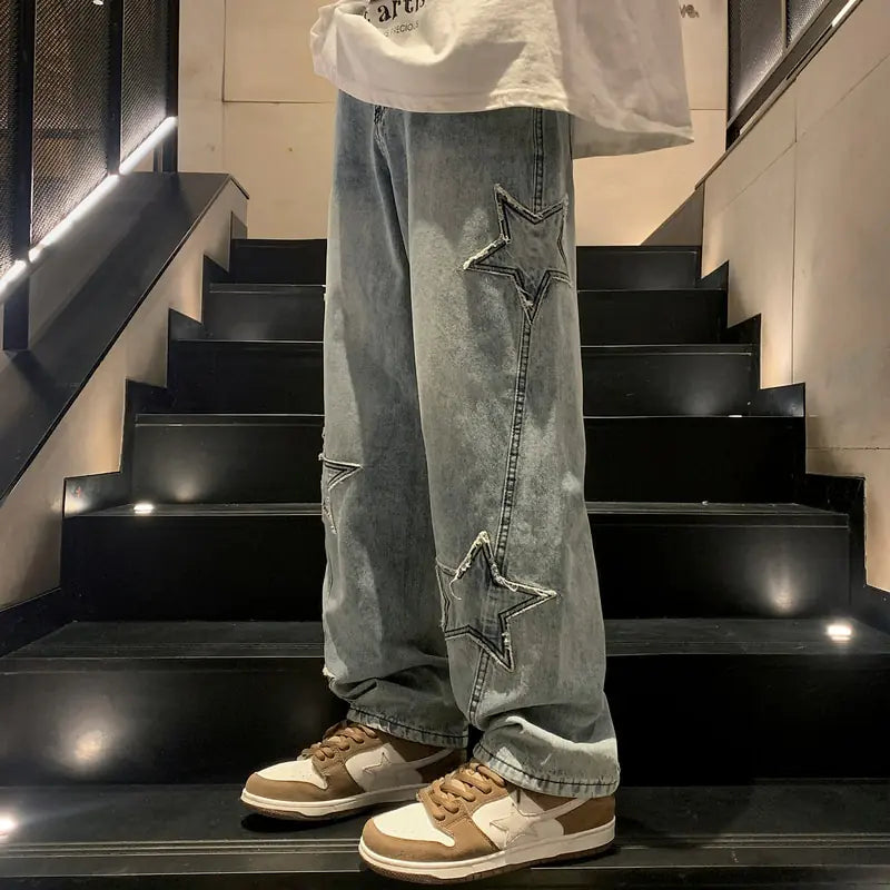 Y2K Vintage Korean Blue Streetwear