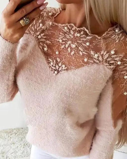 Lace Mesh Sweater Top