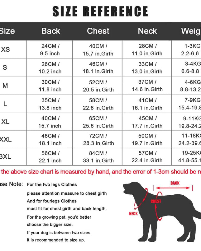 Warm Windproof Winter Dog Clothes