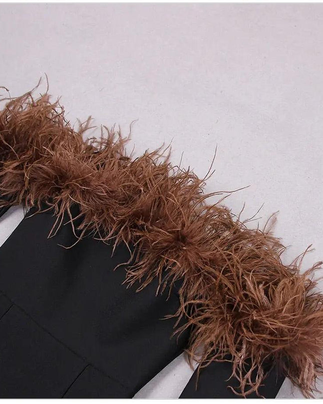 Feather Strapless Dress