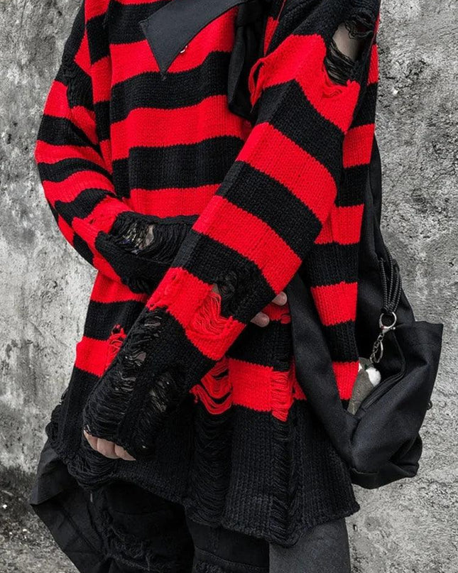 Punk Unisex Striped Sweater