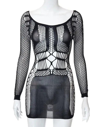 Mesh Cutout Mini Dress