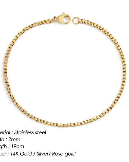 Stainless Steel Box Chain Bracelet