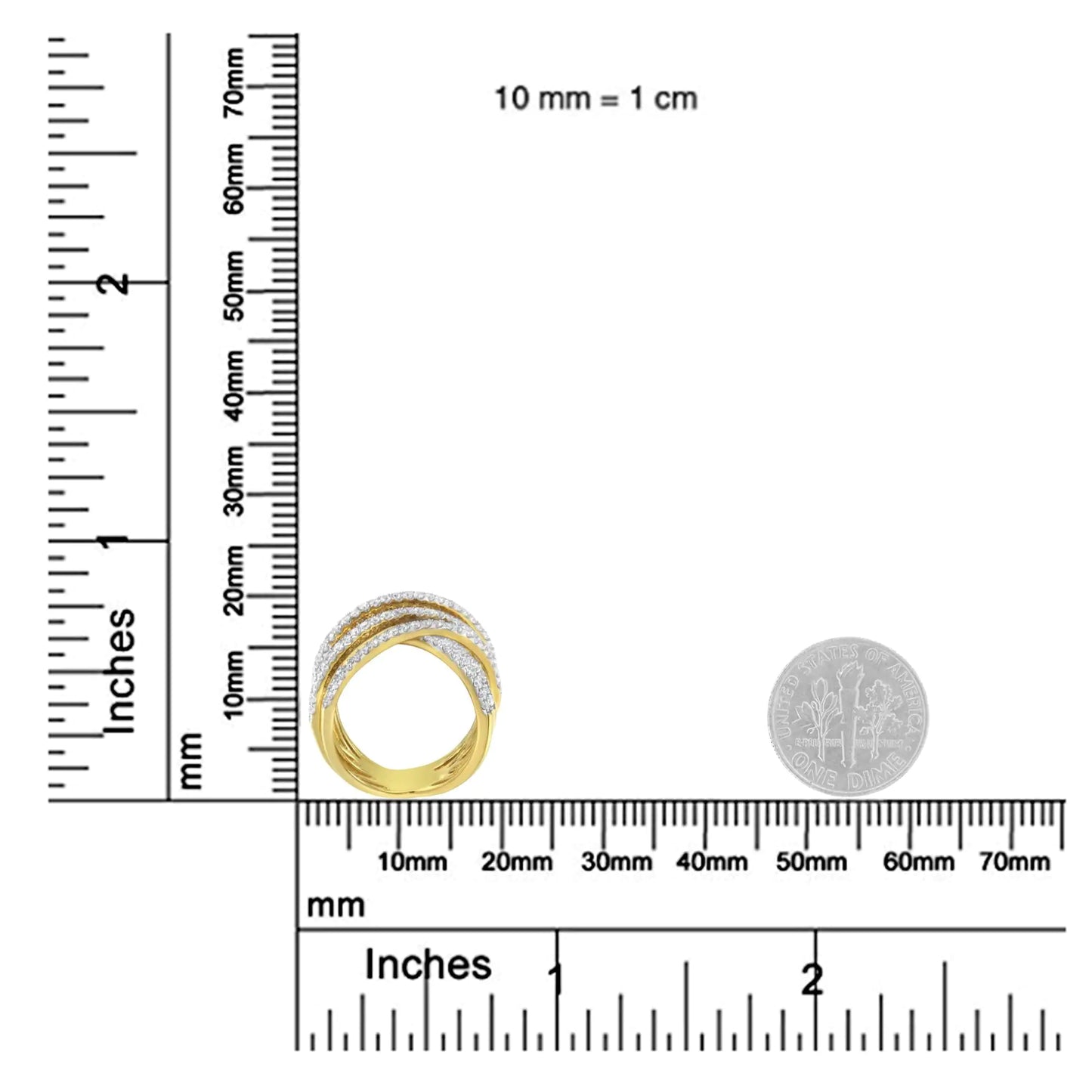 10KT Yellow Gold Diamond Bypass Ring (1 5/8 cttw, H-I Color, SI2-I1 Clarity)