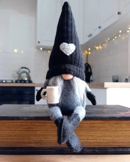 Knitted Faceless Doll Hanging Legs Hand-ground Coffee