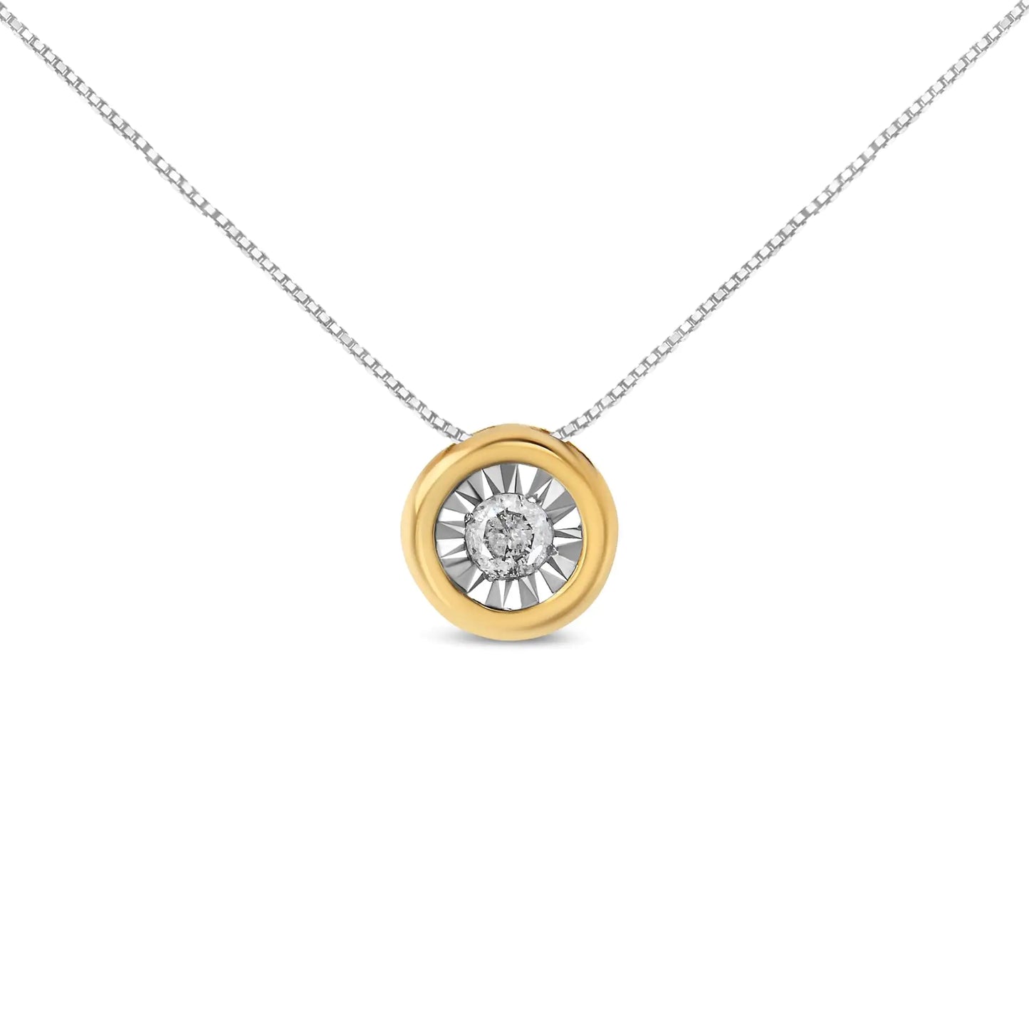 10K Yellow Gold 1/2 Cttw Round Brilliant Cut Diamond Cross 18" Pendant Necklace (J-K Color, I2-I3 Clarity)